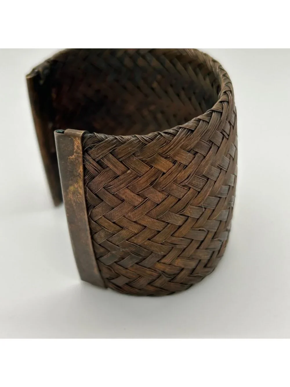 Sarah Cavender Metalworks Woven Copper-tone Cuff Bracelet Wide Design Handmade